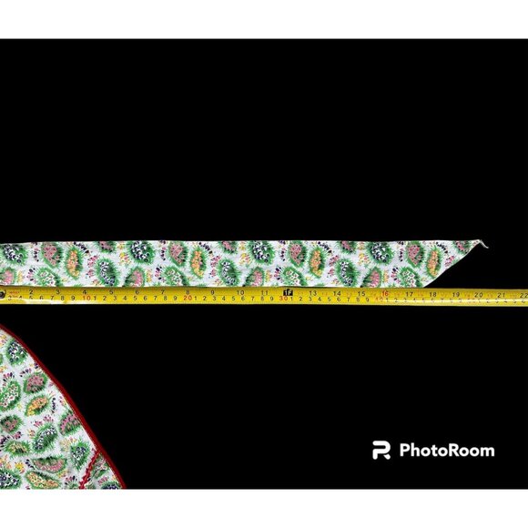 Vintage Apron Flowers Rick Rack Trim Heart Pocket Floral Cotton Tie Handmade - Picture 8 of 8